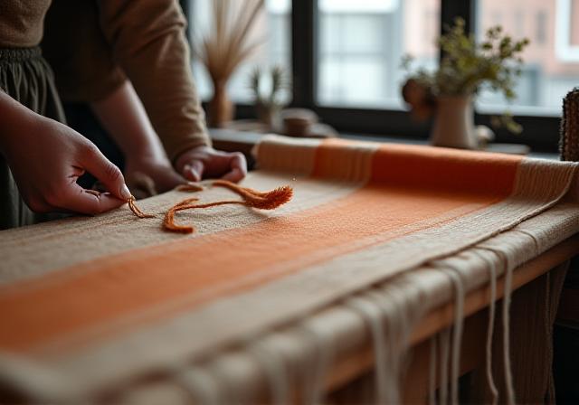 Nahaufnahme von Stofffärbung im Berliner Atelier